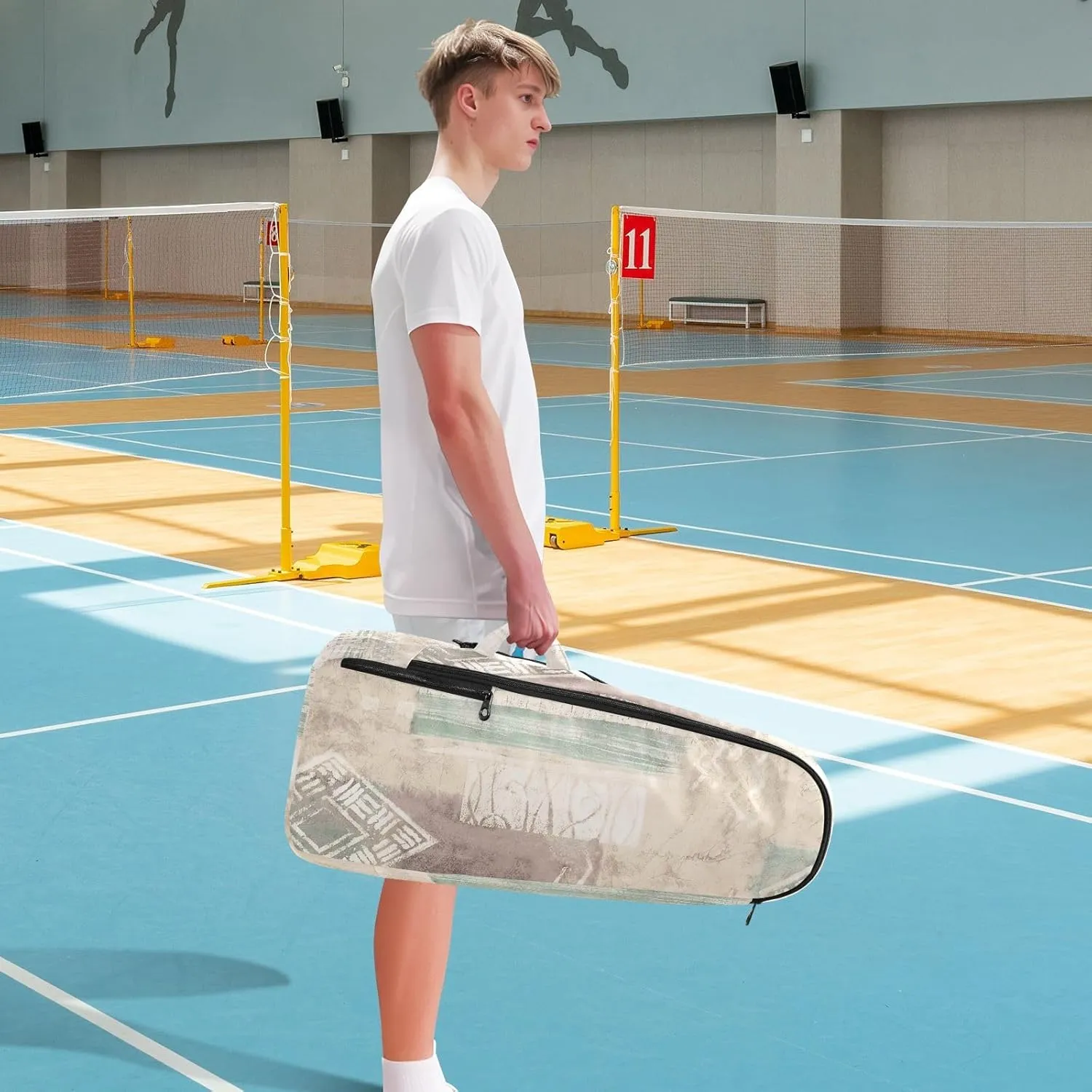 GAIGEO Teal Dragonflies Dark Tennis Backpack, Large Capacity Tennis Racket Bag, Various Storage Methods