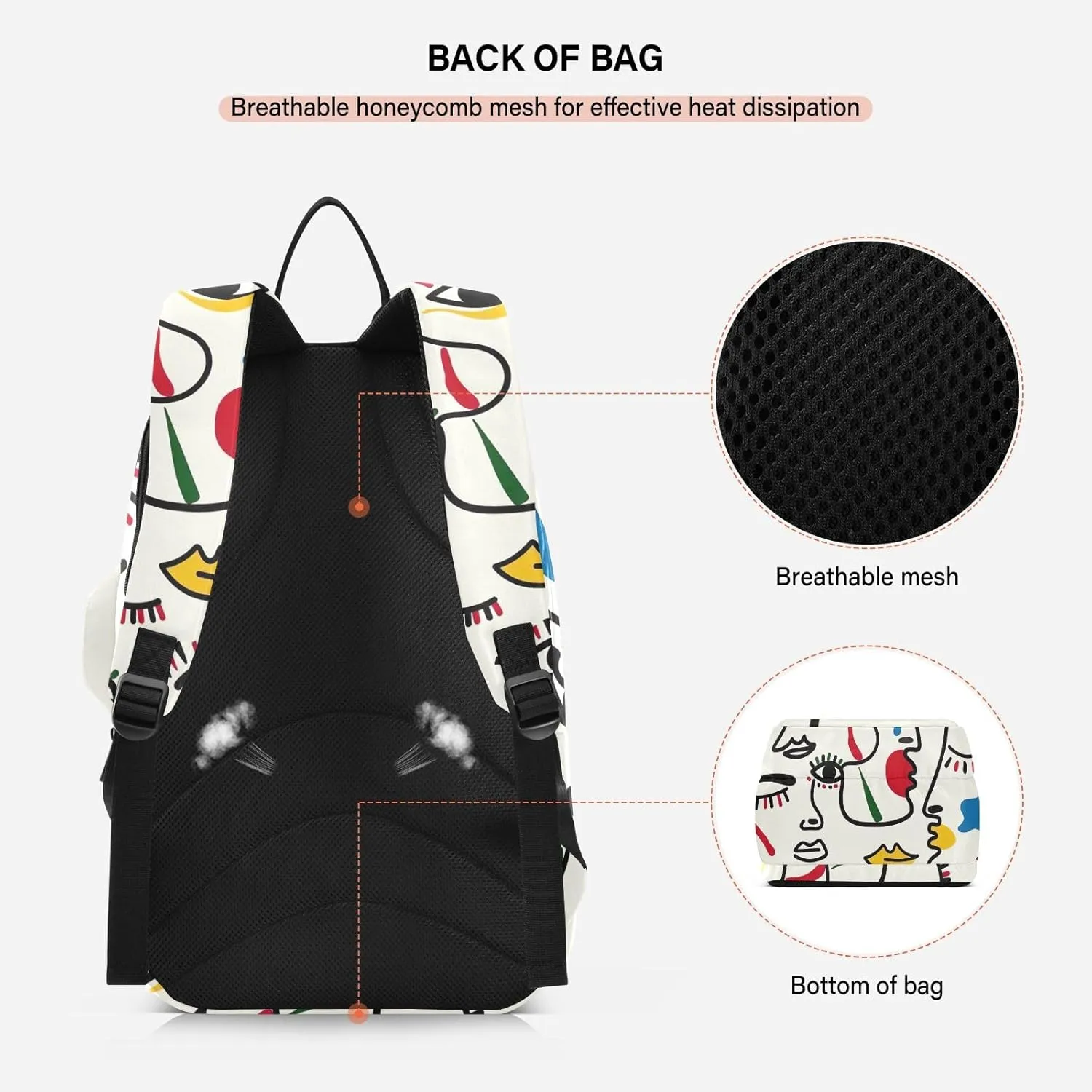 GAIGEO Teal Dragonflies Dark Tennis Backpack, Large Capacity Tennis Racket Bag, Various Storage Methods