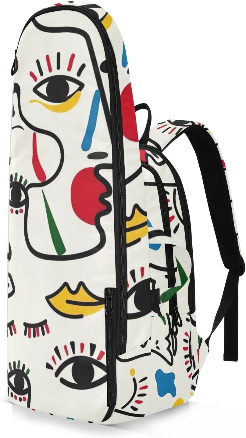 GAIGEO Teal Dragonflies Dark Tennis Backpack, Large Capacity Tennis Racket Bag, Various Storage Methods