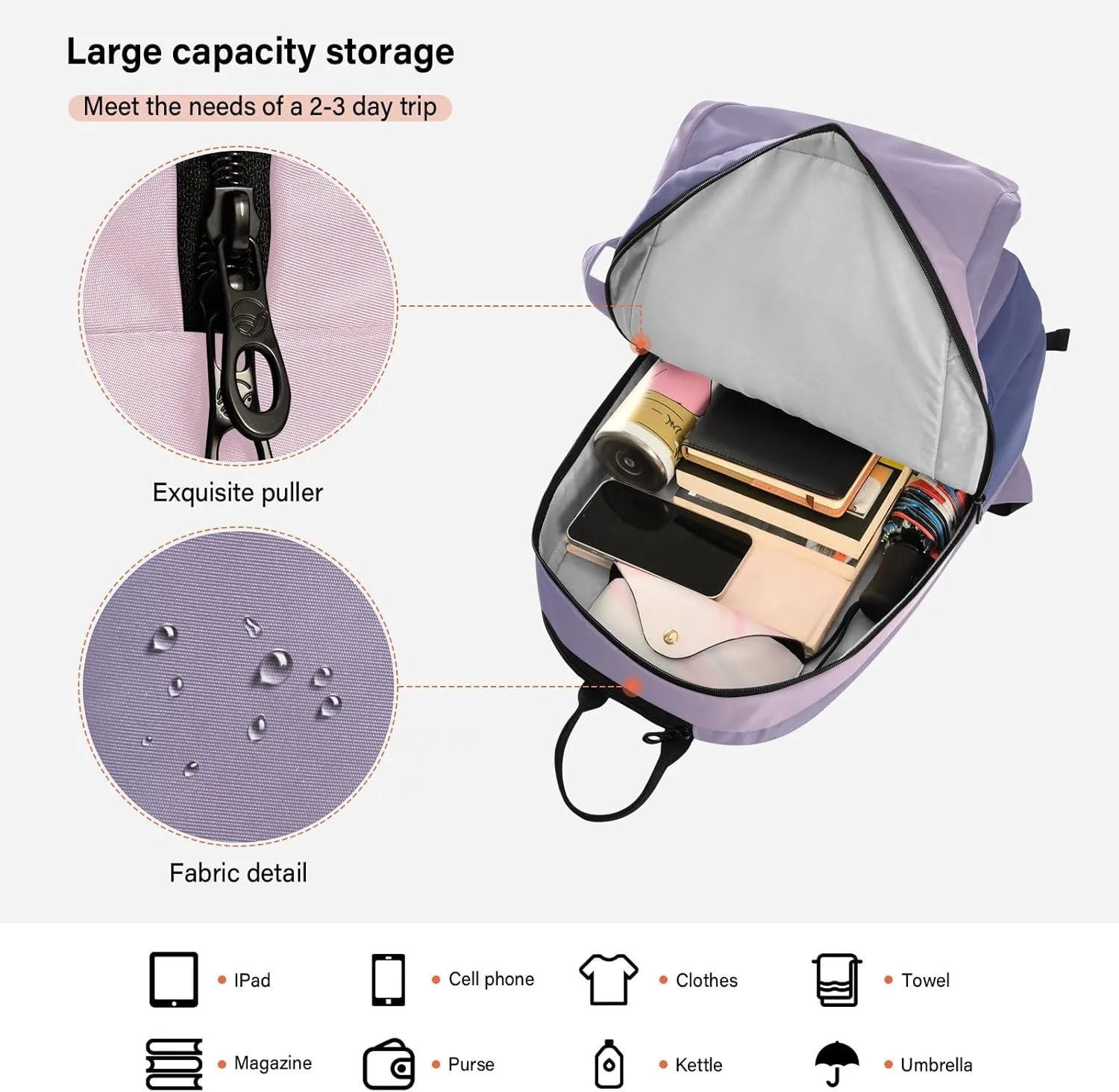 GAIGEO White Brown Retro Polka Dot Pickleball Bag, Multiple Storage Compartments, Foldable Racket Pocket