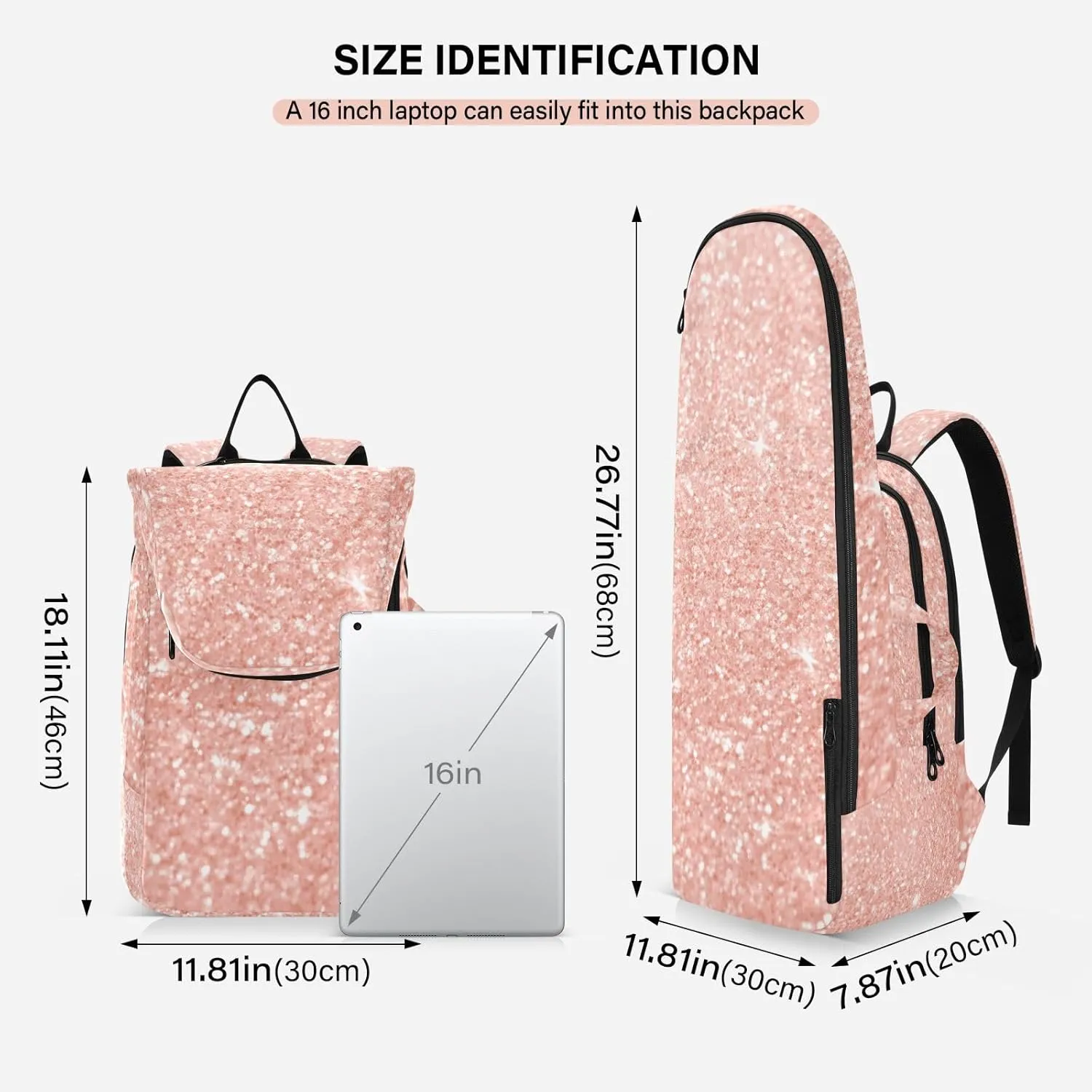 GAIGEO White Brown Retro Polka Dot Pickleball Bag, Multiple Storage Compartments, Foldable Racket Pocket