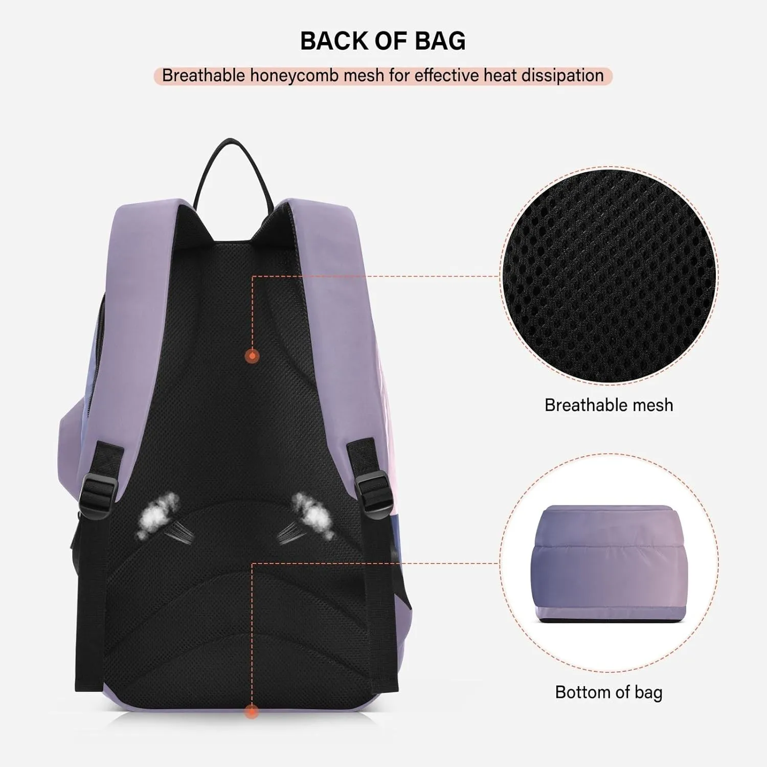 GAIGEO White Brown Retro Polka Dot Pickleball Bag, Multiple Storage Compartments, Foldable Racket Pocket