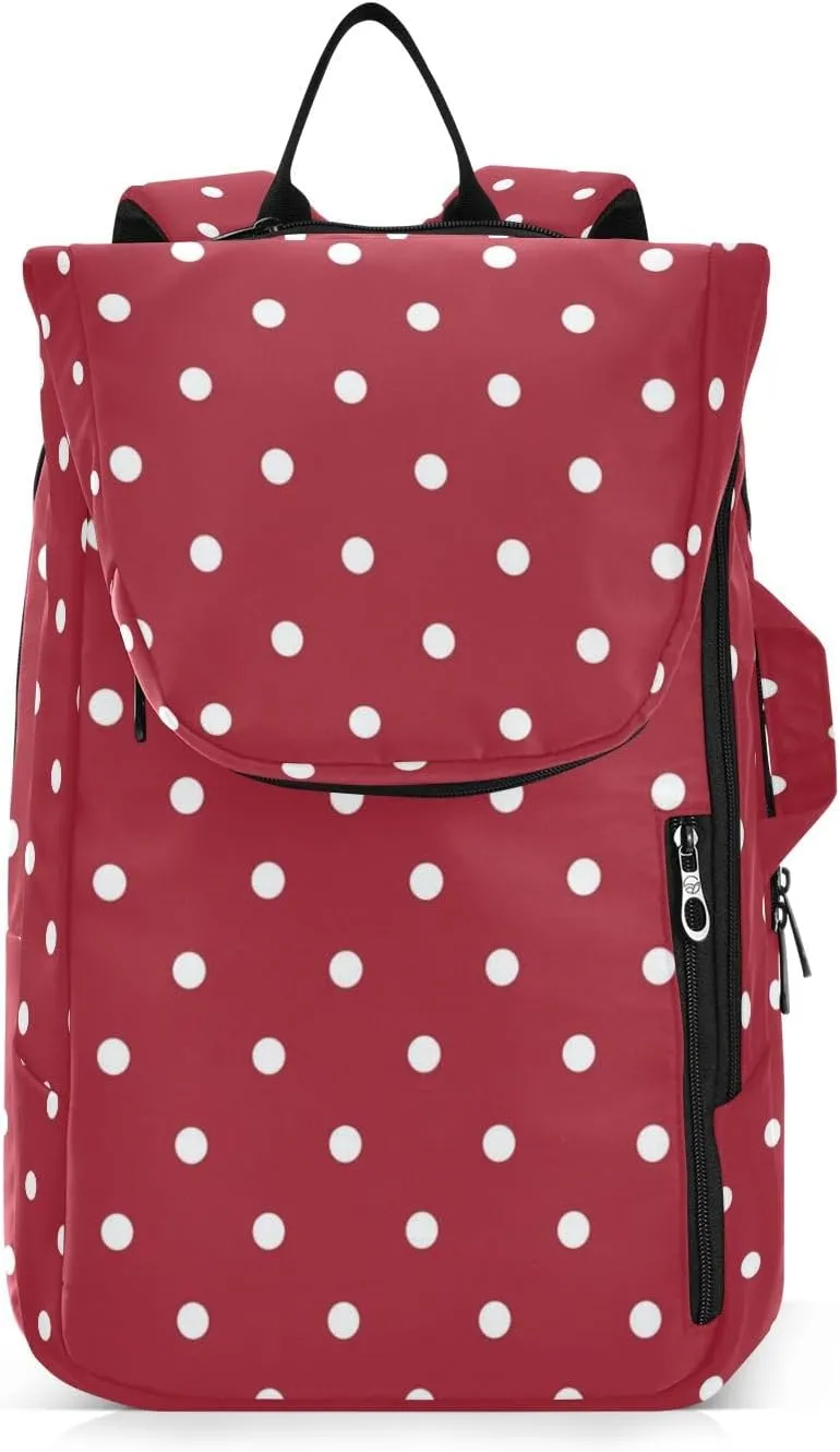 GAIGEO White Polka Dots Blue Pickleball Backpack, Large Capacity Pickleball Caddy, Various Storage Methods