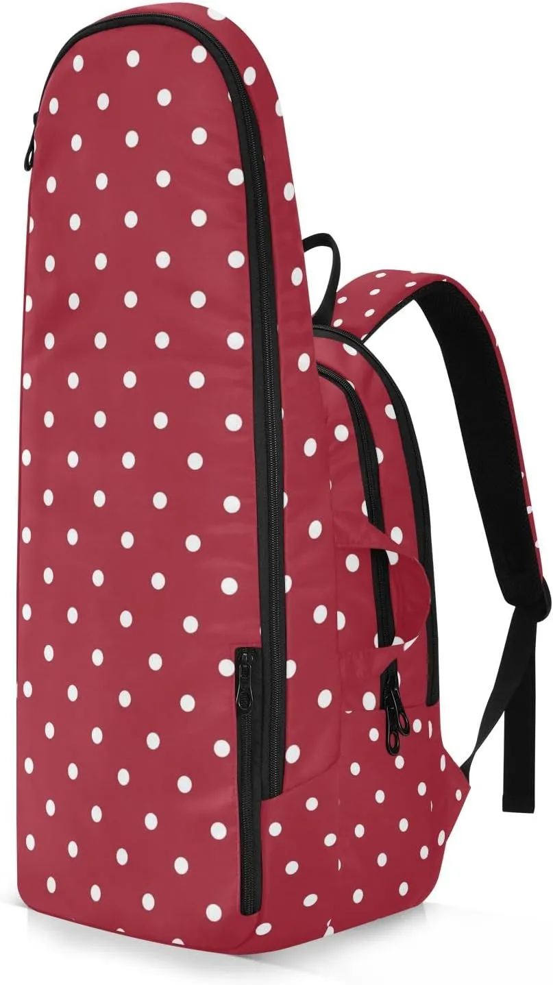 GAIGEO White Polka Dots Blue Pickleball Backpack, Large Capacity Pickleball Caddy, Various Storage Methods