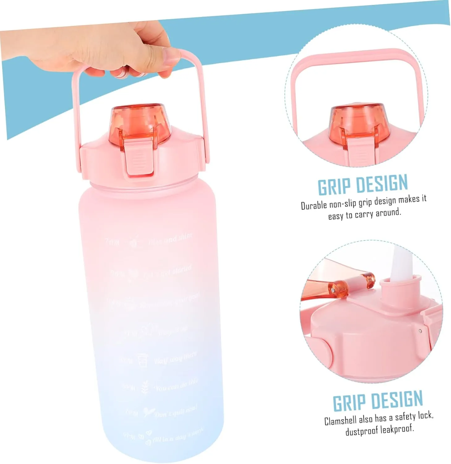 GANAZONO Space Cup Travel Kettle Sports Water Bottle Bike Water Bottle Travel Water Bottle Plastic Pitcher Camping Kettle Plastic Water Bottles Water Glasses Gradient Silicone Straw