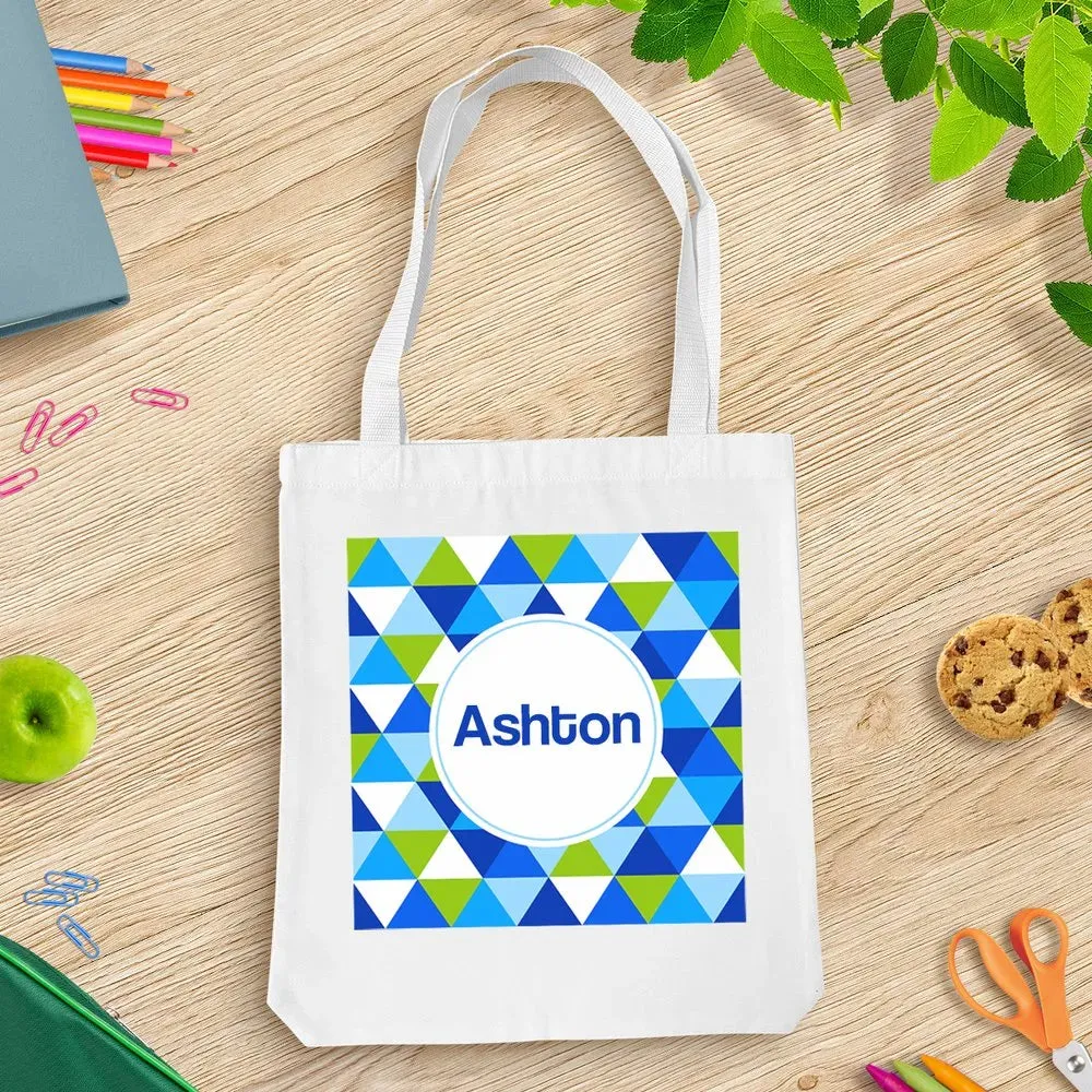 Geometric White Tote Bag
