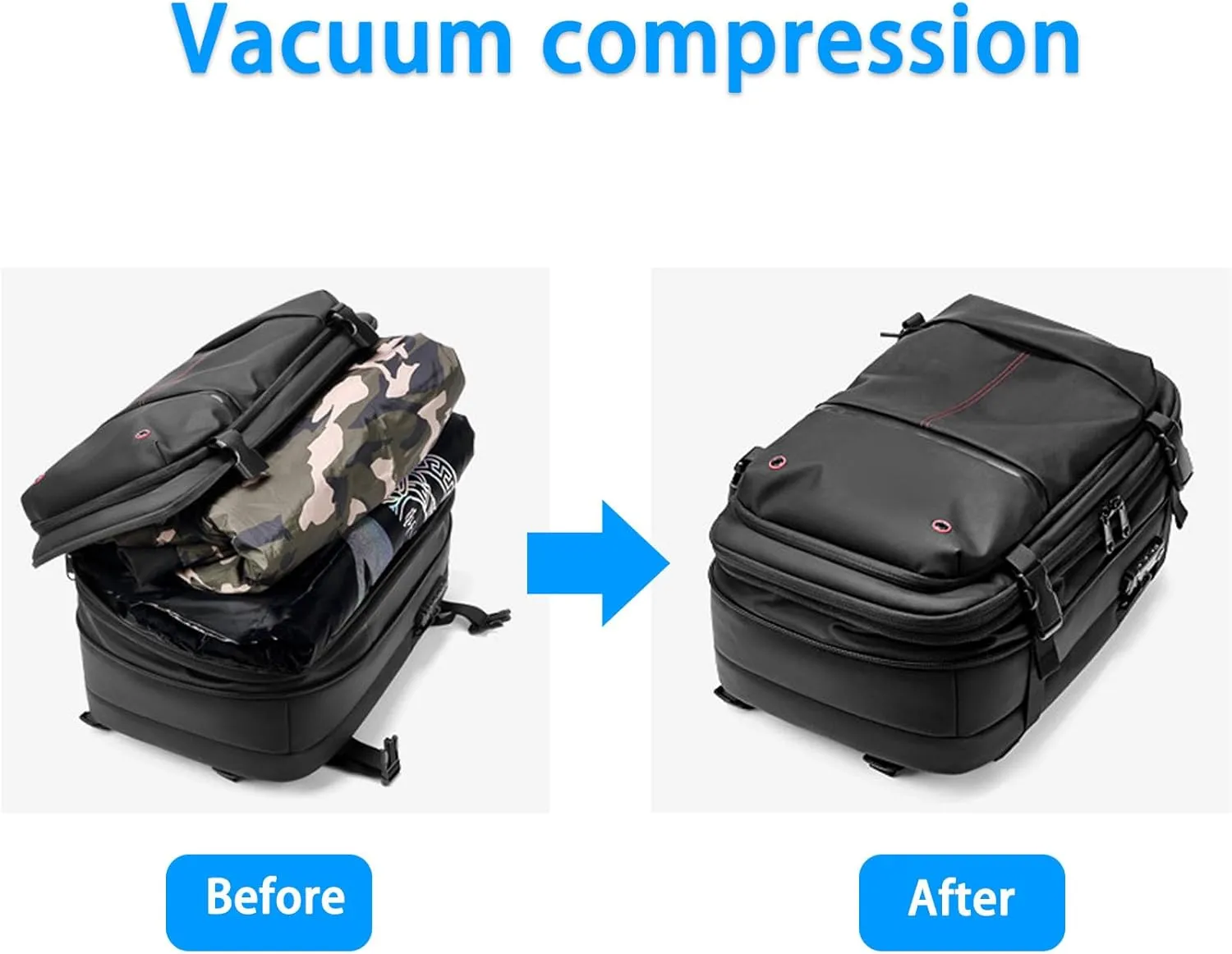 Go Trend Mart Backpack, Easyvacpack-Transactione Backpack Vacuum, Expandable Multifunctional Large Capacity Travel Backpack (Green   Vacuum pump)
