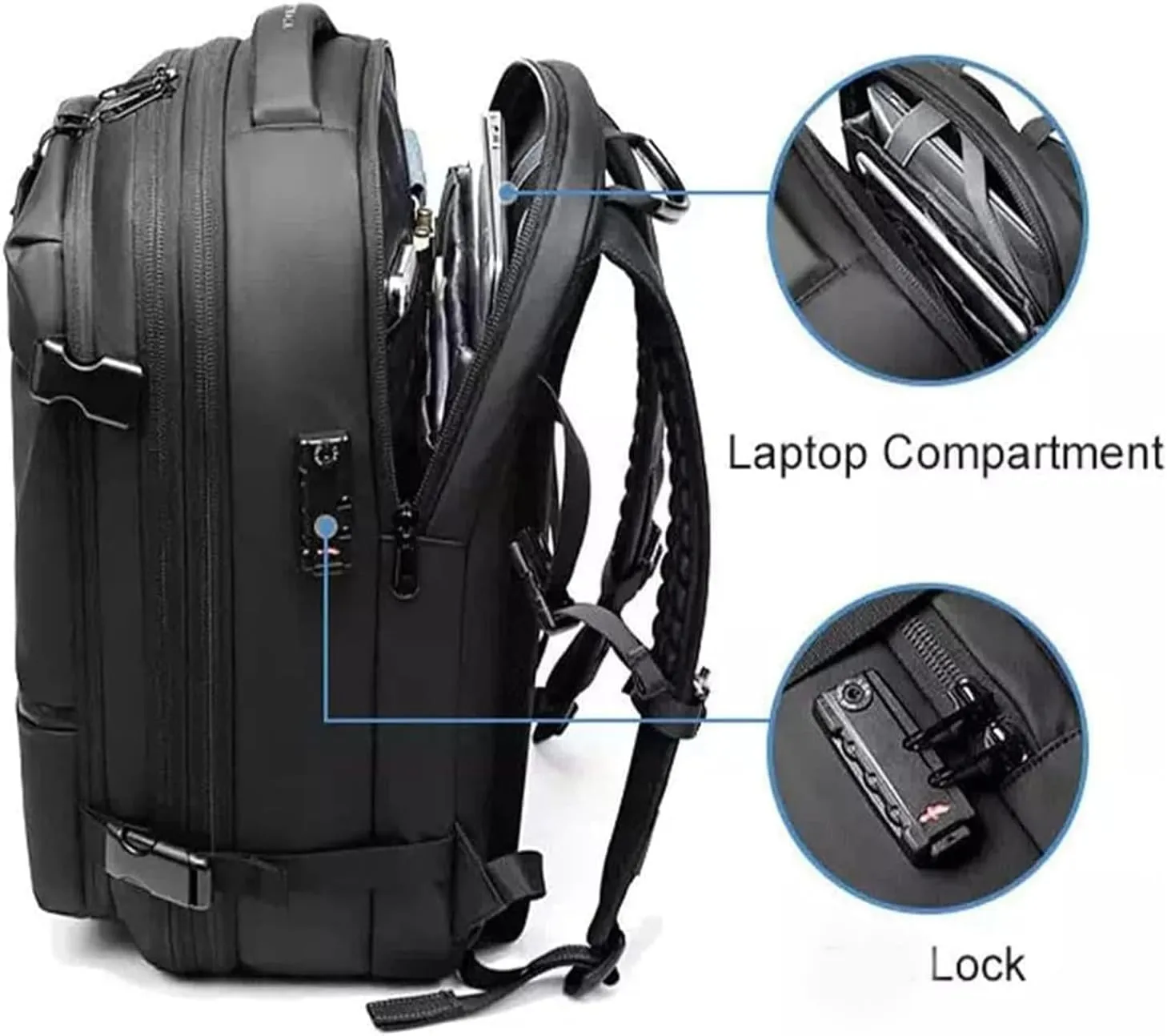 Go Trend Mart Backpack,Easyvacpac Backpack,Travel Backpack with Vacuum Compression,60l Expandable Vacuum Backpack (blue)