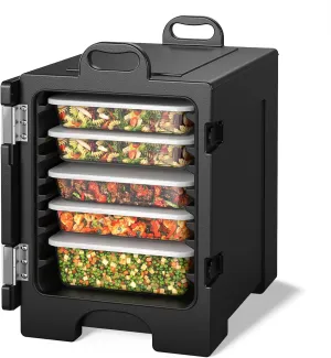 GOFLAME Catering Food Warmers, Hot Boxes Catering for 5 Full-Size Pan, 81 Quart Capacity, Stackable, Handles, Portable Insulated Food Carrier for Family Gathering, Canteen, Restaurant