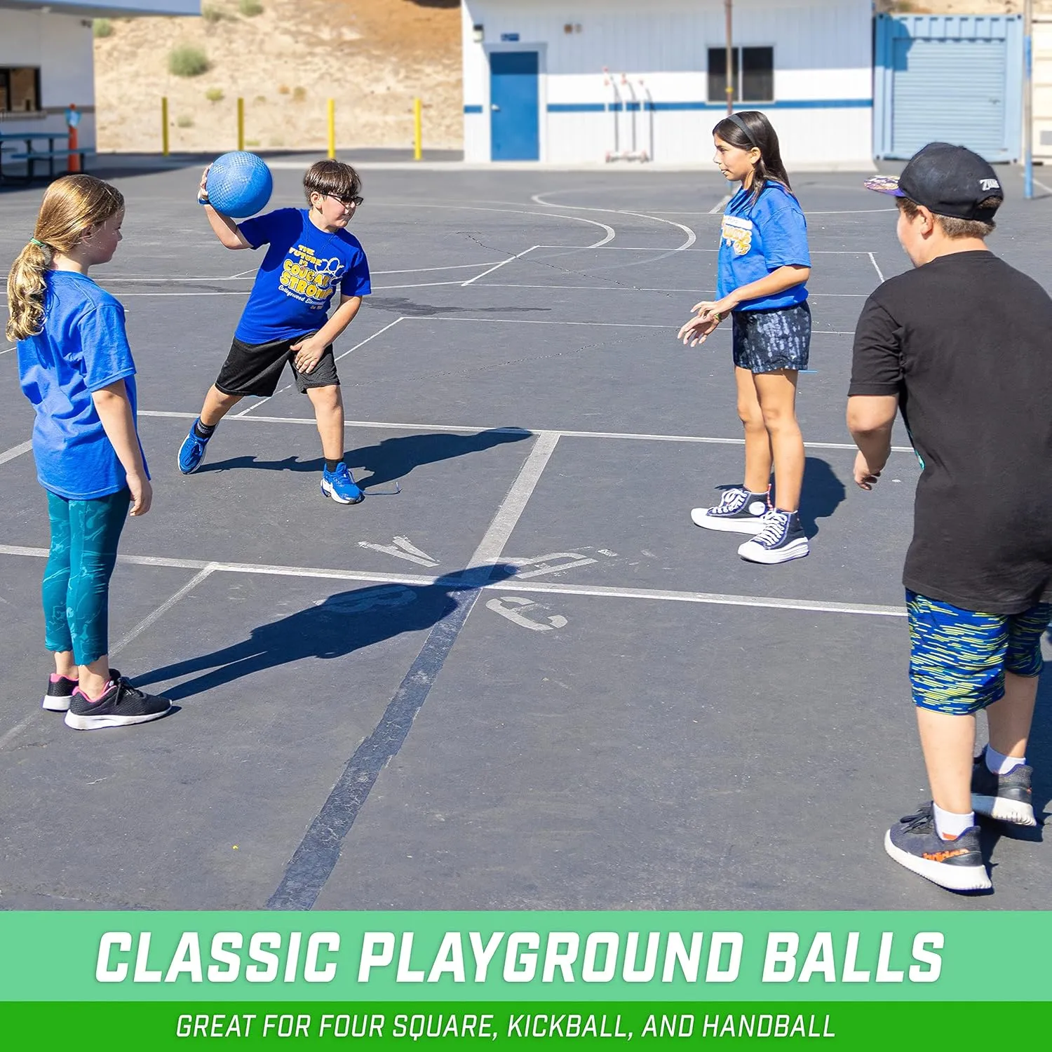 GoSports Playground Balls for Kids - Choose 8.5” or 10” Sizes - Heavy Duty Set of 6 with Carry Bag and Ball Pump