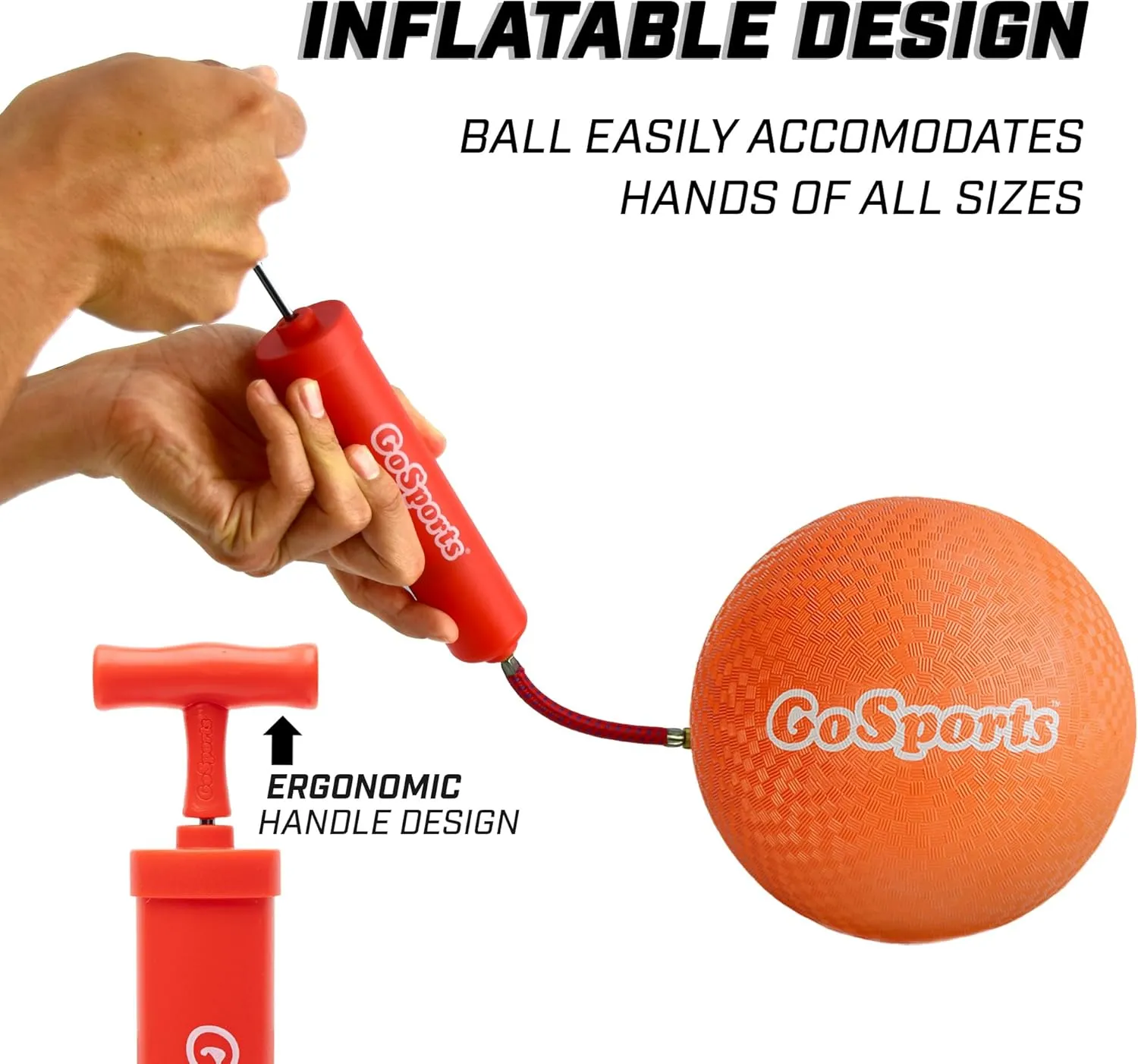 GoSports Playground Balls for Kids - Choose 8.5” or 10” Sizes - Heavy Duty Set of 6 with Carry Bag and Ball Pump