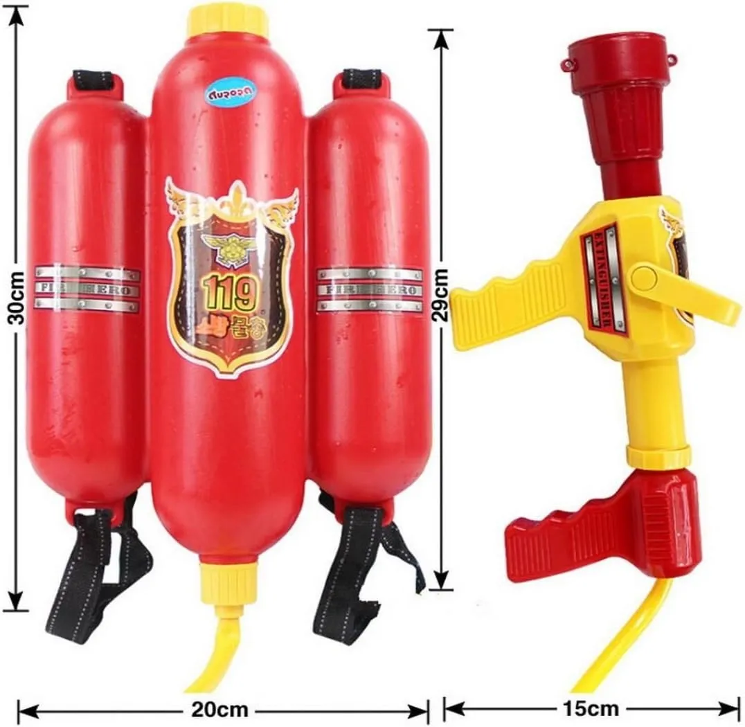 GracesDawn Fireman Toys Backpack Watergun Blaster Extinguisher with Nozzle and Tank Set Children Outdoor Water Toy