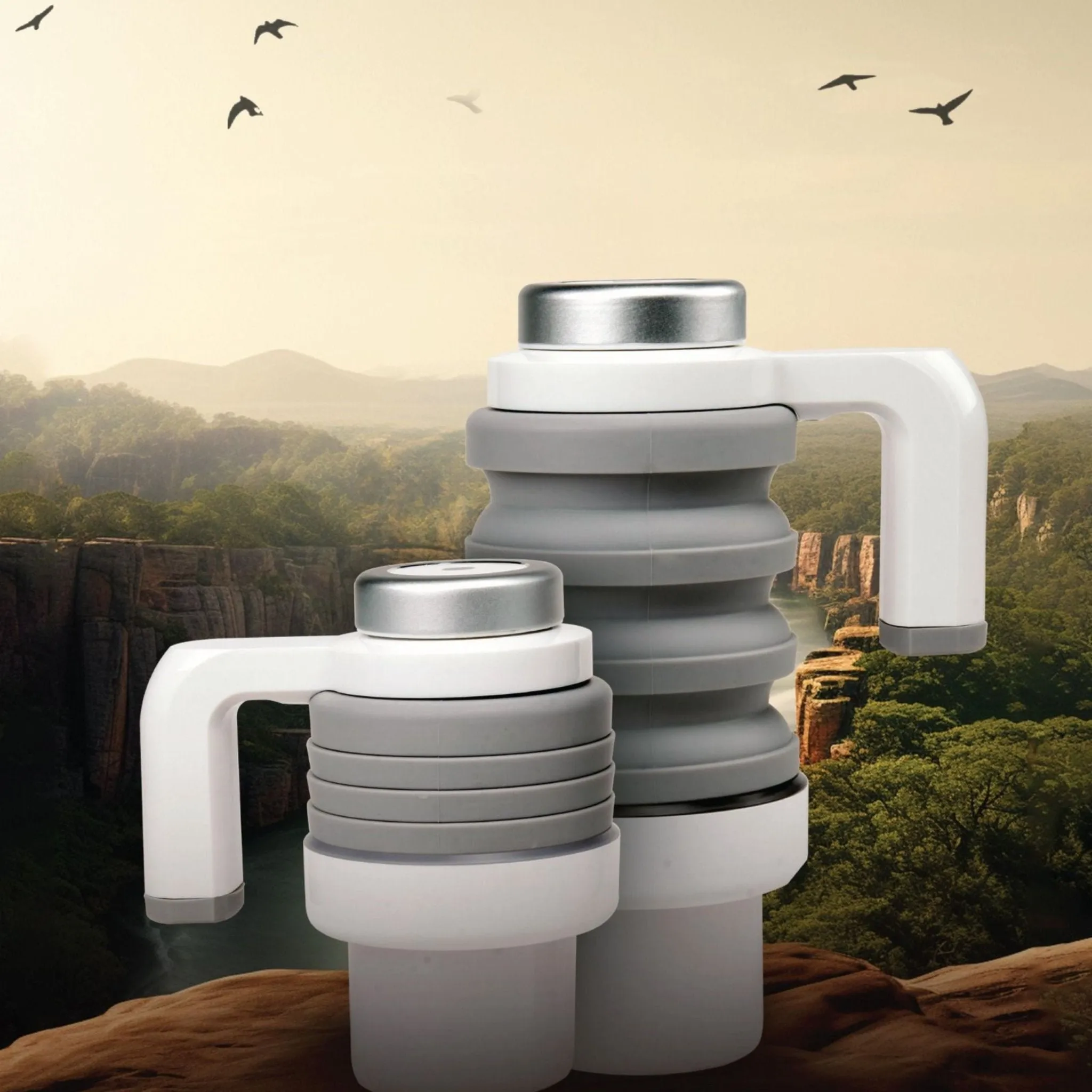 Green Lion Car Folding Electric Kettle - White