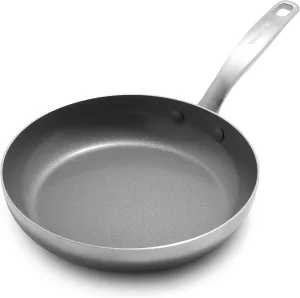 GreenPan Chatham Tri-Ply Stainless Steel Healthy Ceramic Nonstick 9.5" Frying Pan Skillet, PFAS-Free, Multi Clad, Induction, Dishwasher Safe, Oven Safe, Silver