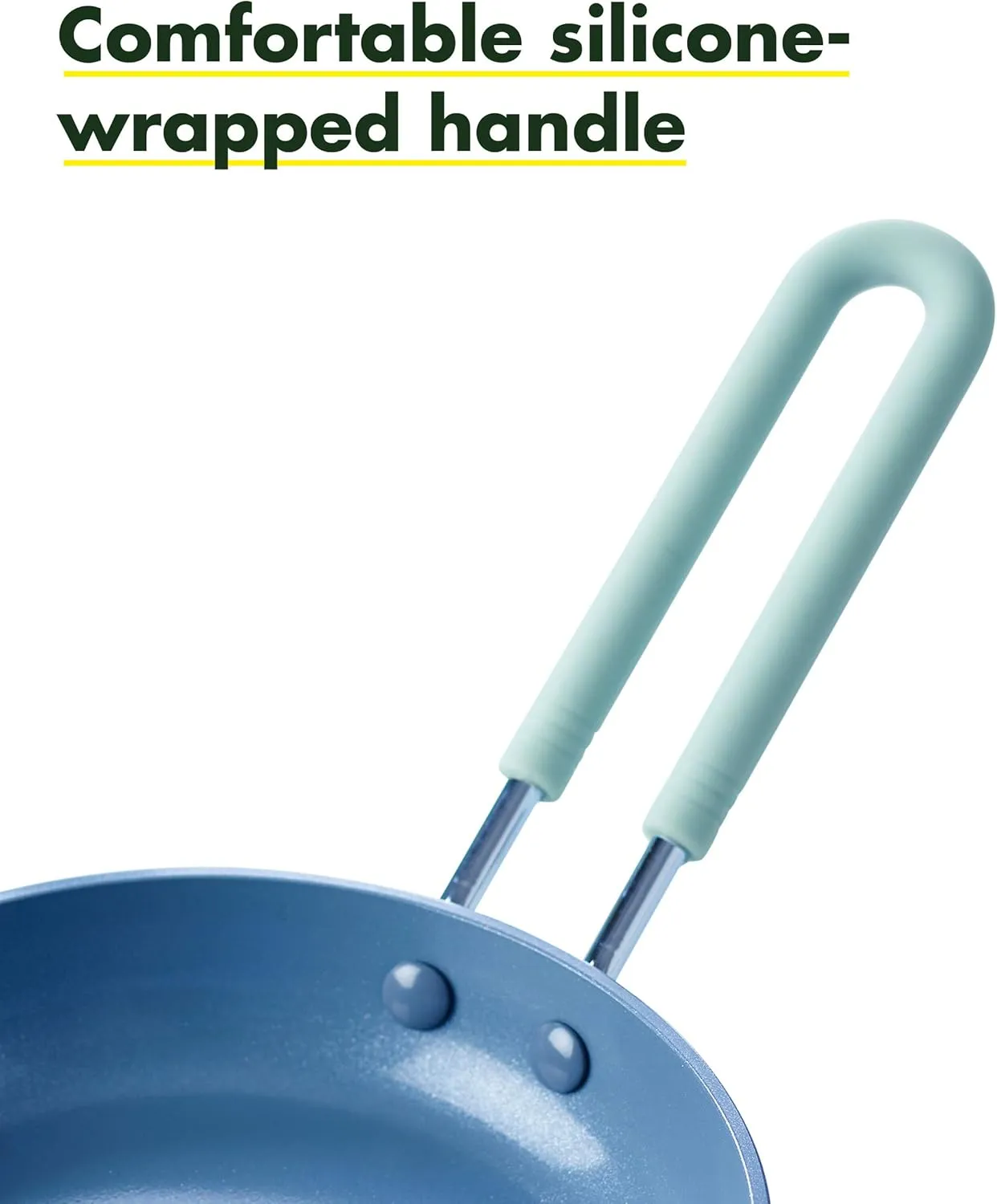 GreenPan Mini Healthy Ceramic Nonstick, 5" Round Egg Pan, PFAS-Free, Dishwasher Safe, Stay Cool Handle, Mint Green
