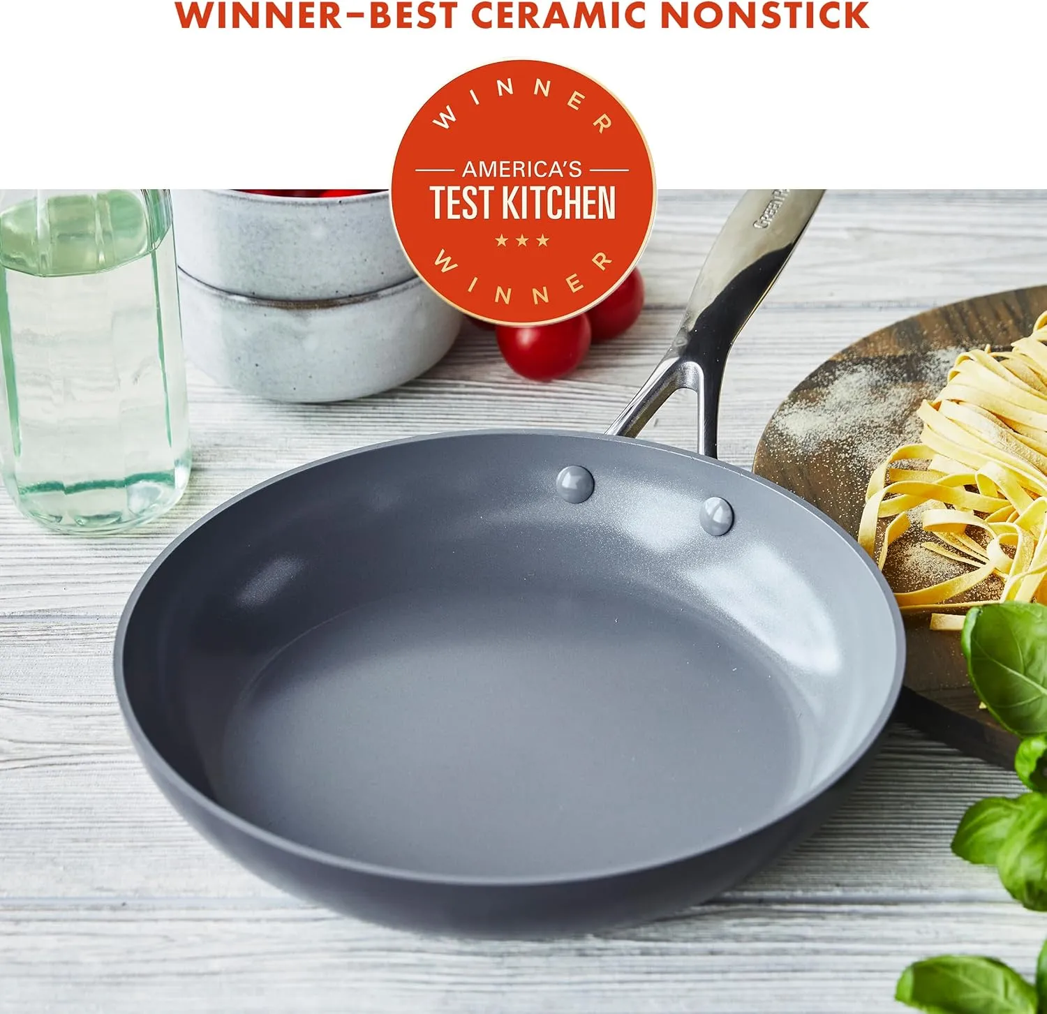 GreenPan Valencia Pro Hard Anodized Healthy Ceramic Nonstick 11" Frying Pan Skillet, PFAS-Free, Induction, Dishwasher Safe, Oven Safe, Gray