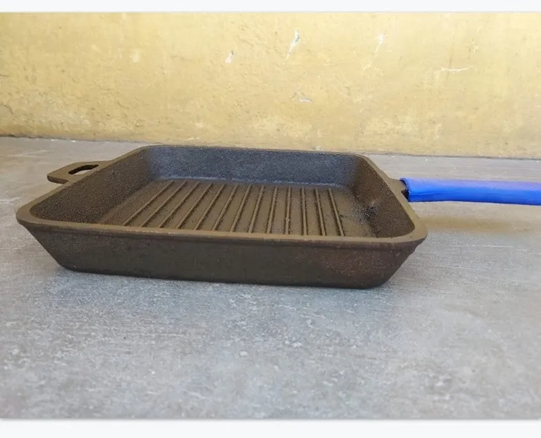 Grill Pan Single Long Handle with Heat Resistant Silicon Grip-SHC1003