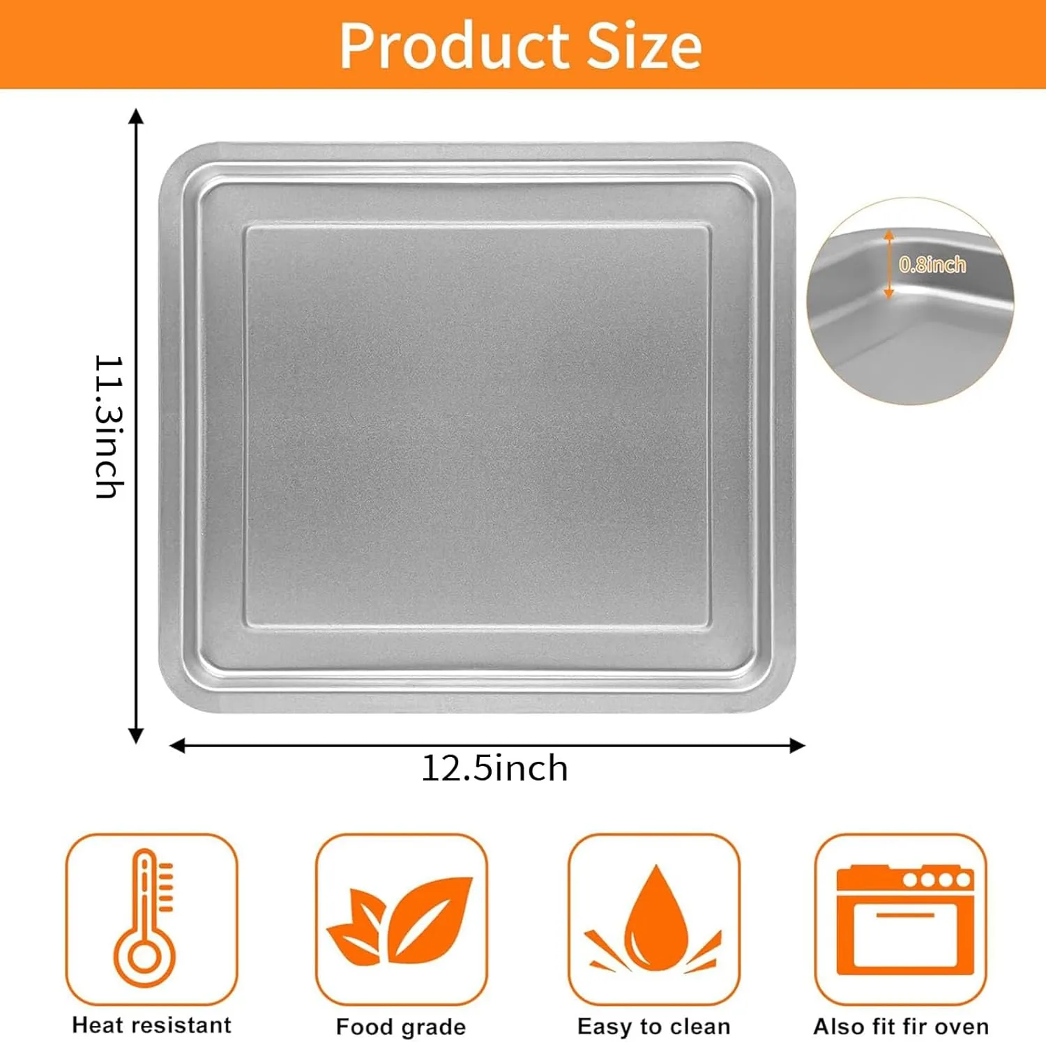 GWY Air Fryer Tray for Emeril Lagasse 26 QT Extra Large Air Fryer, 12.5''×11.3'' Steel Air Fryer Accessories Grill Pan Grill Plate Crisper Plate Replacement Parts Rack