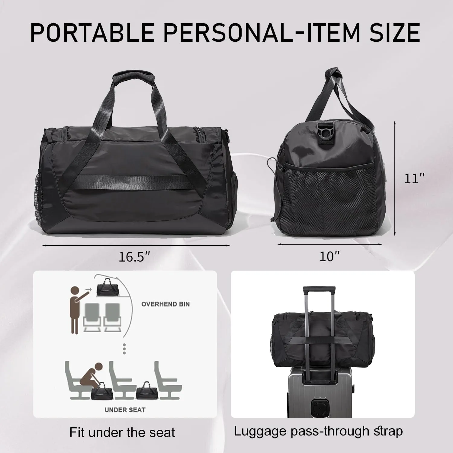 Gym Bag 36L Large Travel Duffel Bag For Men&Women Water-Resistant Sport Bags With Shoes Compartment Wet Pocket Heavy Duty Weekender Overnight Carry On Bag For Gym, Yoga, Swim, Travel
