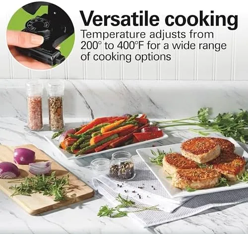 Hamilton Beach Electric Skillet with PFAS-Free Durathon Ceramic Coating, Removable 12x15” Pan, Adjustable Temperature, Reversible Design, Tempered Glass Lid, Black Nonstick Surface (38531)