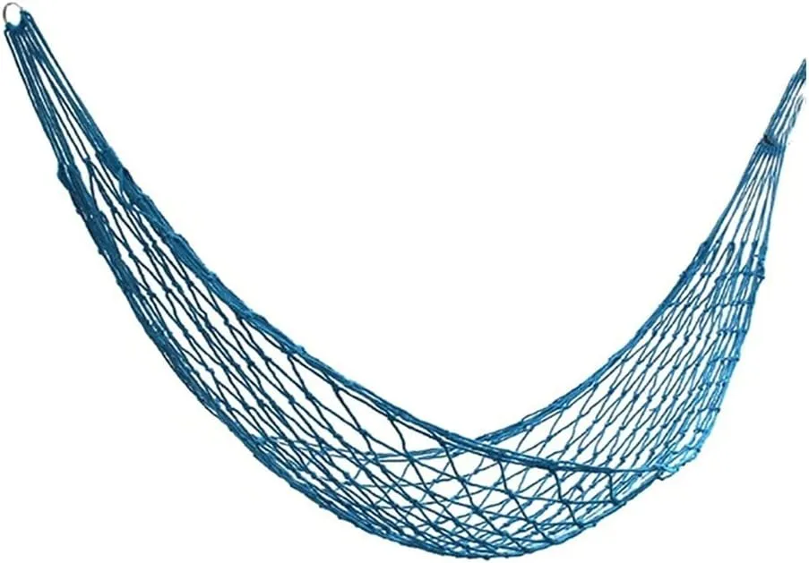Hammock Hammock Nylon Portable Mesh Hammock Hanging Sleeping Bed Swing Outdoor Travel Camping Outdoor Hammock (Color : Green) (Blue)