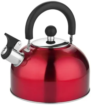 Hauz Whistling Stovetop Stainless Steel Kettle 2L Red-AKL7161