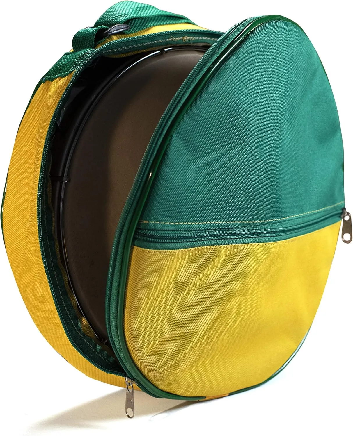 Heavy Duty Holder Bag for Pandeiro Drum Tambourine Samba Brasil Music Instruments 12" - Green/Yellow