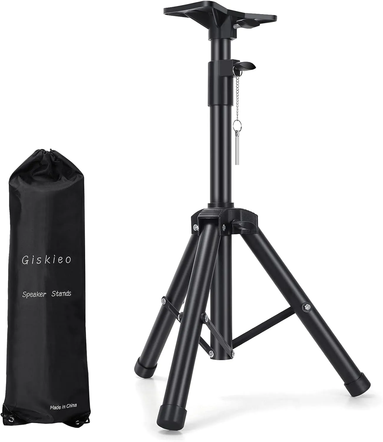 Heavy Duty PA & DJ Speaker Stand - Adjustable Height 30" to 44" Steel, Carry Bag