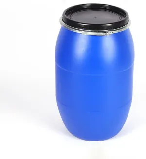 Heavy-Duty Plastic Storage Bucket with Secure Lid & Handle–Food-Safe,Airtight Container for Liquids,Dry Food,Home/Industrial/Shipping Storage Large Plastic Open Top Drum Keg(125L, Blue)