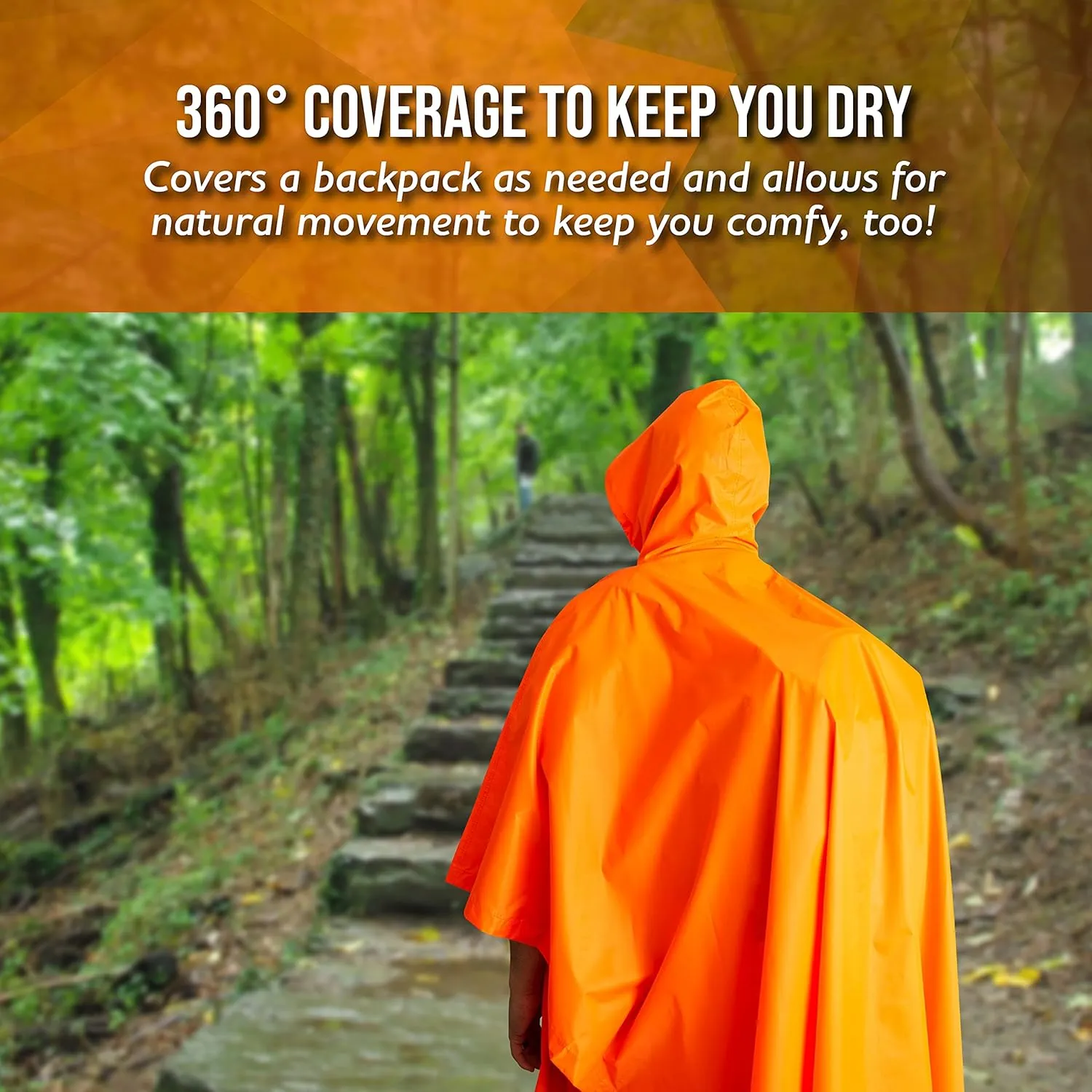 Heavy Duty Rain Poncho for Backpacking, Waterproof Lightweight for Adults, Military, Emergency, Camping, Men, Women