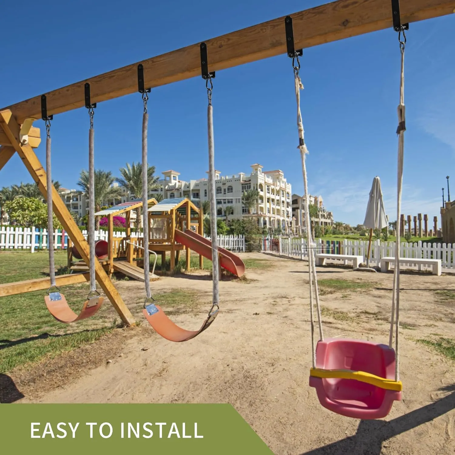 Heavy Duty Swing Hanger, Wood Beam & I-Beam Hanger, Swing Set Accessories Hammock 660LB Heavy Duty Swing Hooks Playground Hammock Chair Rope, Sandbag Porch, Hanging Heavy Punching Bags