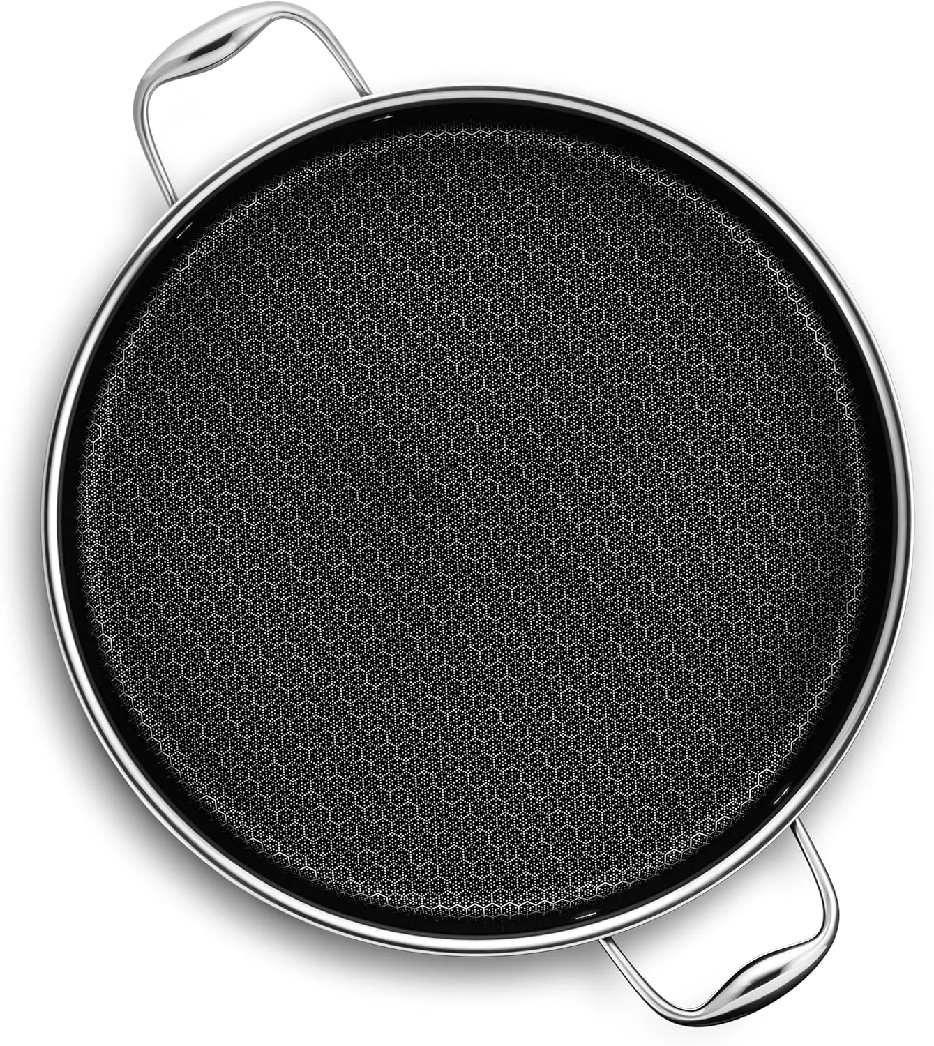 HexClad Hybrid Nonstick 7-Quart Sauté Pan with Tempered Glass Lid, Chicken Fryer, Stay-Cool Handles, Dishwasher-Friendly, Oven-Safe Up to 900°F, Induction-Ready, Compatible with All Cooktops