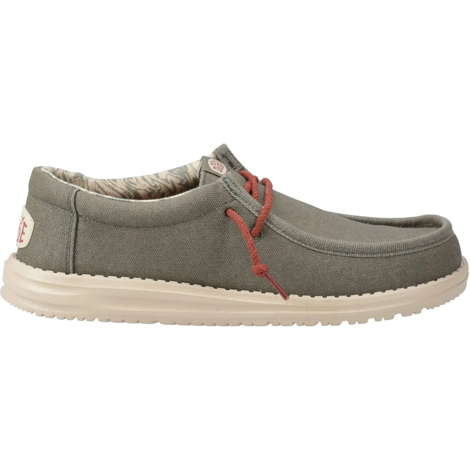 HEYDUDE Men's Wally Waxed Canvas Shoes in Olive