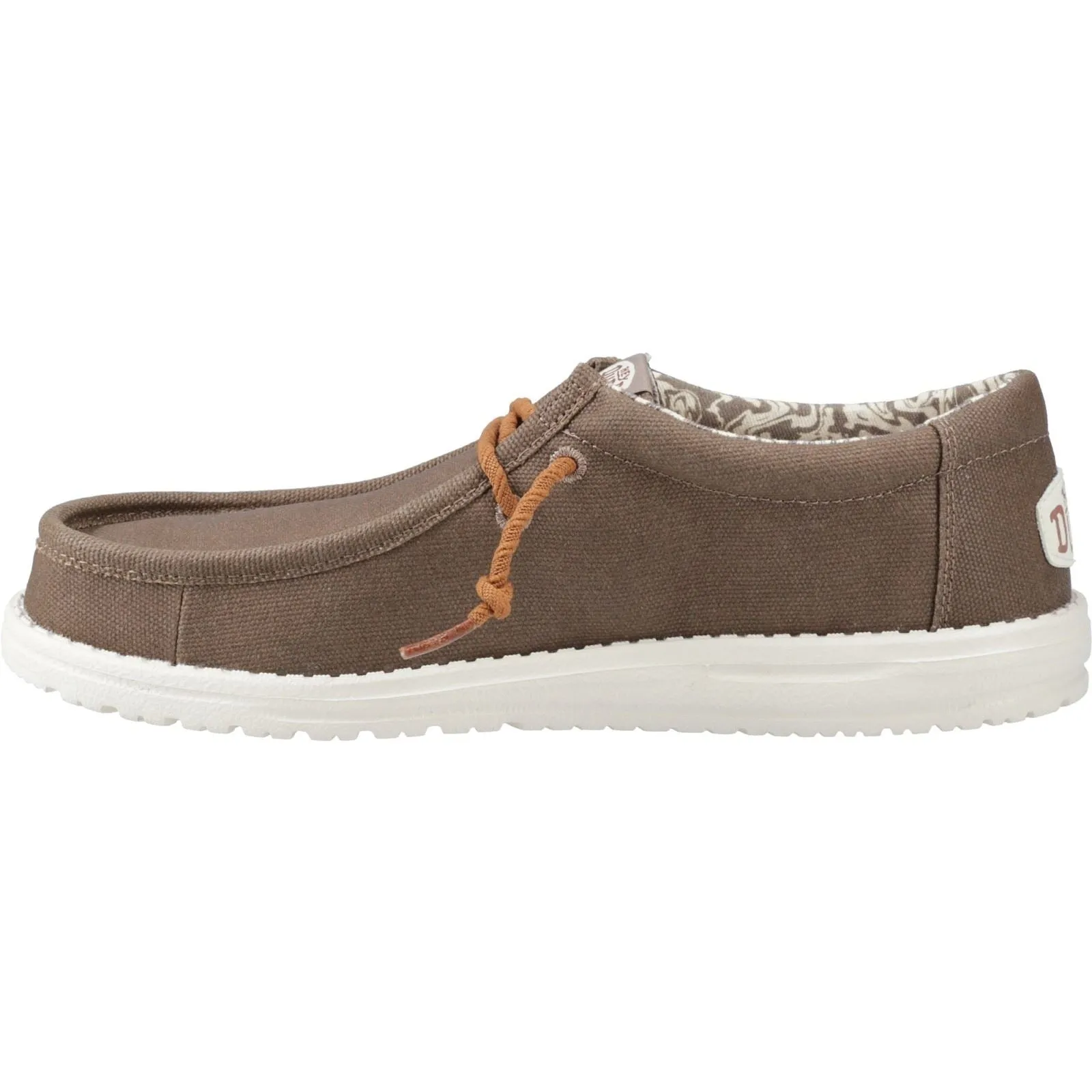 HEYDUDE Men's Wally Waxed Canvas Shoes in Walnut