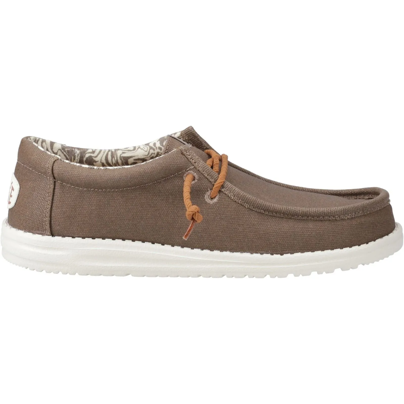 HEYDUDE Men's Wally Waxed Canvas Shoes in Walnut