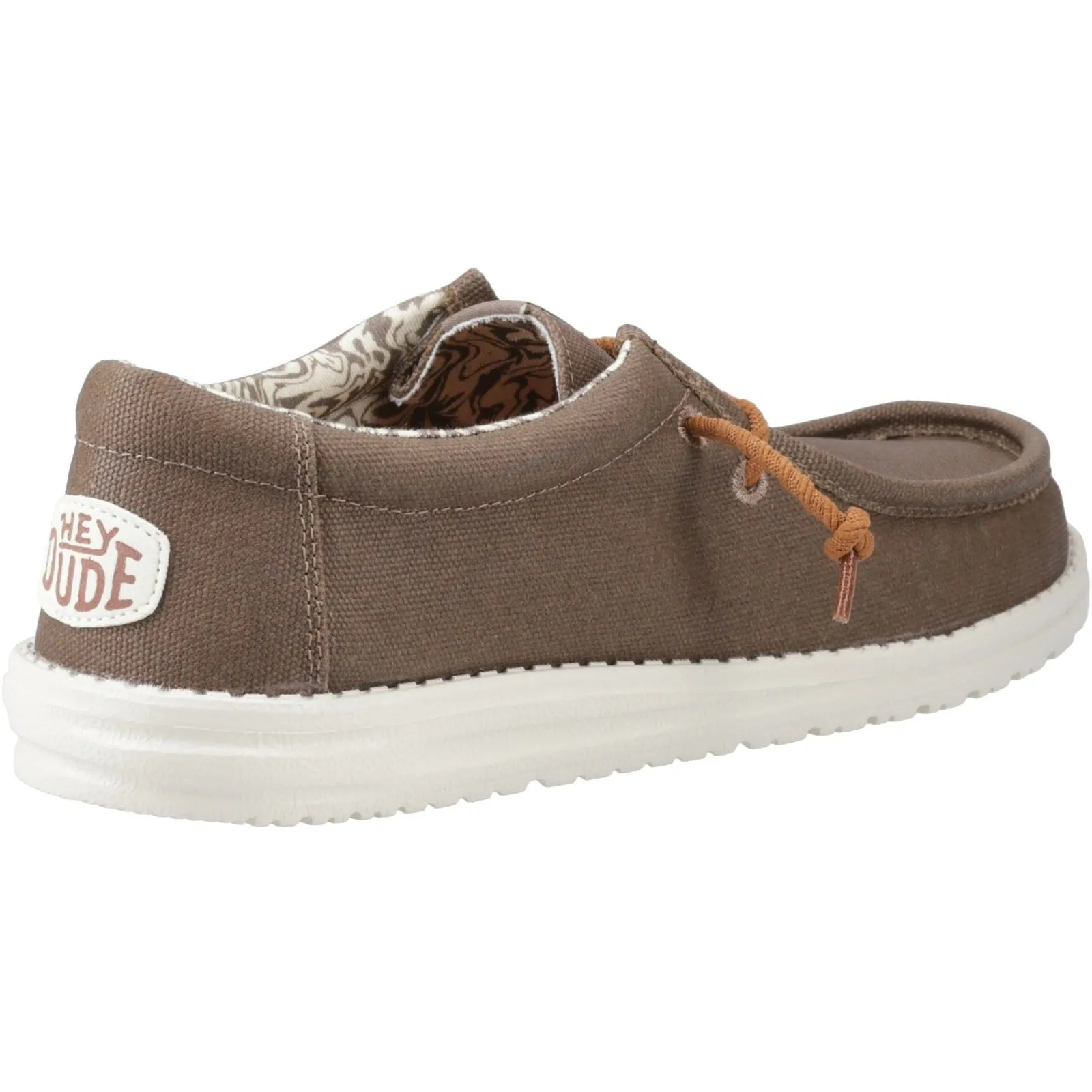 HEYDUDE Men's Wally Waxed Canvas Shoes in Walnut