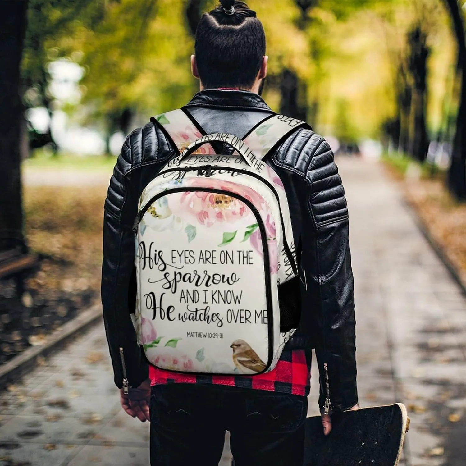 'His Eyes Are on The Sparrow Backpack Large Capacity Lightweight Backpack Laptop Backpack For Unisex