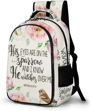 'His Eyes Are on The Sparrow Backpack Large Capacity Lightweight Backpack Laptop Backpack For Unisex