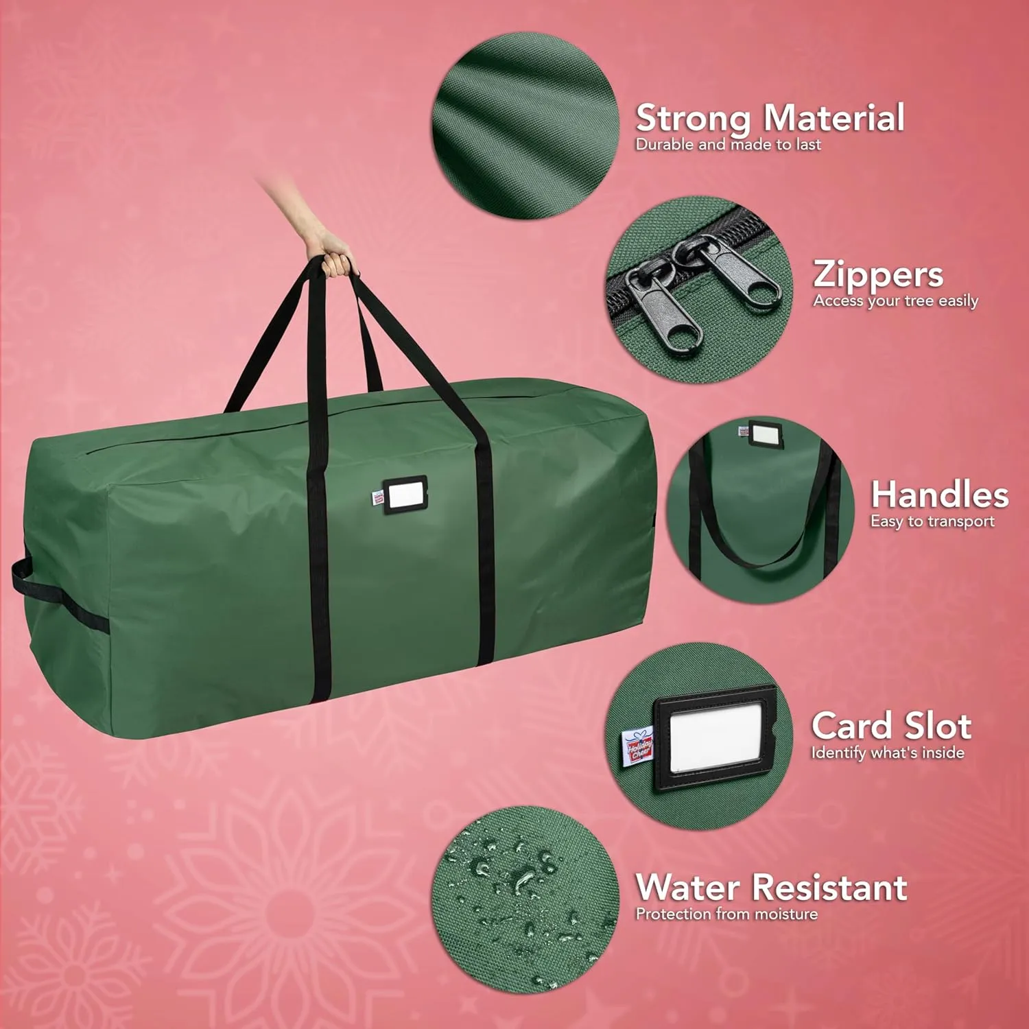 Holiday Cheer Christmas Tree Storage Bag (Green, Fits a 9FT Tree / 2.75M Tree)