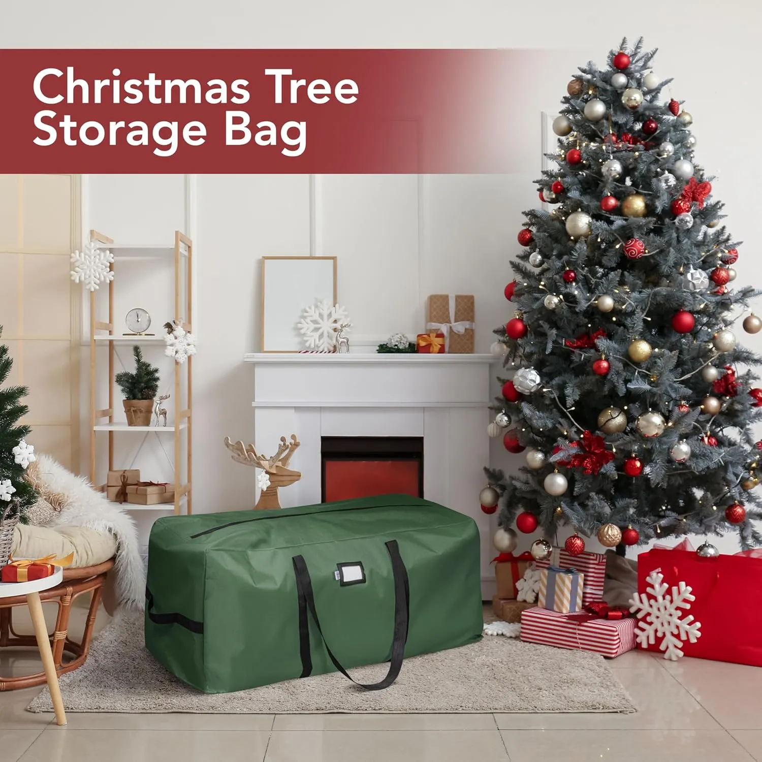 Holiday Cheer Christmas Tree Storage Bag (Green, Fits a 9FT Tree / 2.75M Tree)