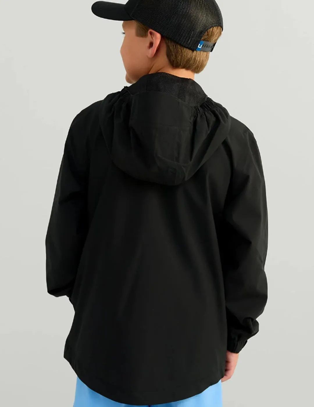 HUK Boys' Storm Jacket, Heavy Duty Fishing Rain Coat for Kids
