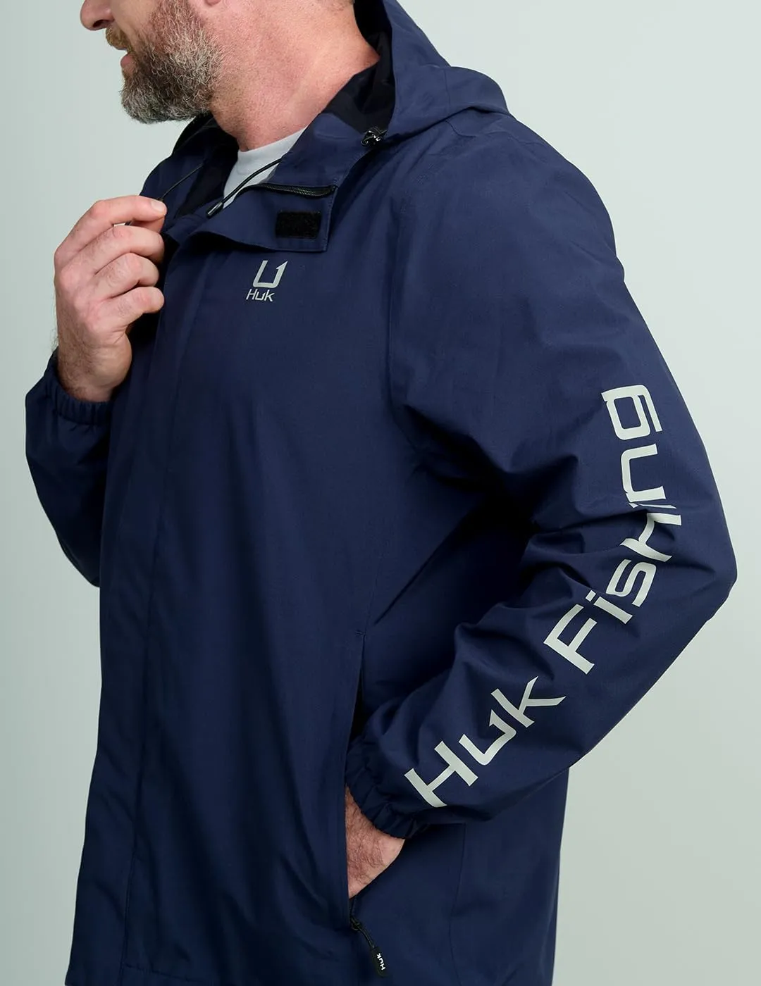HUK Men's Storm Jacket, Heavy Duty Fishing Rain Coat