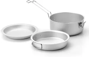 HXBER Outdoor Cookware Set in High-Hardness Oxidized Aluminum Camping Pots and Pans Compact and Convenient for Camping and Backpacking Cooking Camp Pots