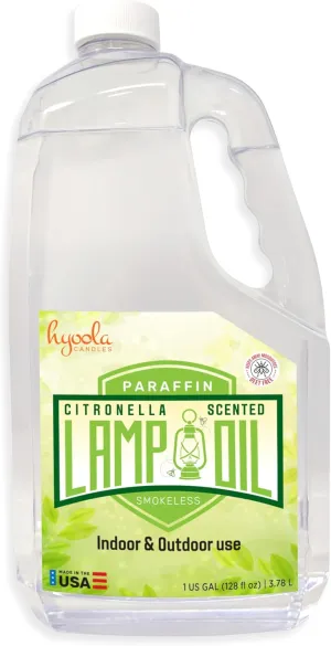 Hyoola Citronella Lamp Oil Torch Fuel, 1 Gallon, Smokeless Insect and Mosquito Repellent Scented Paraffin Fluid for Indoor and Outdoor, Lantern Use and Oil Candle