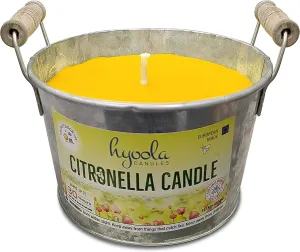 HYOOLA Large Citronella Candles Outdoor Bucket - 30 Hour - Natural Repellent - European Made
