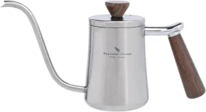 iBasingo 300ml Titanium Gooseneck Kettle for Stove Top Burners Ultralight Pour Over Coffee Maker Drip Filter Kettle Swan Neck Coffeepot with Wood Handle Ti3091D