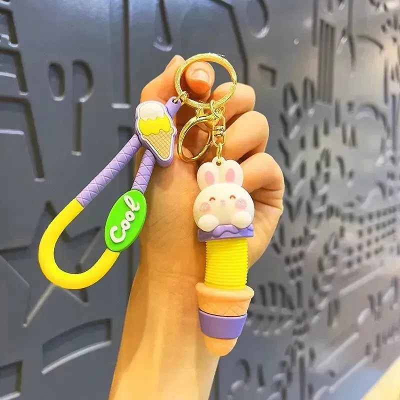 Ice Cream Bunny Expandable Keychain
