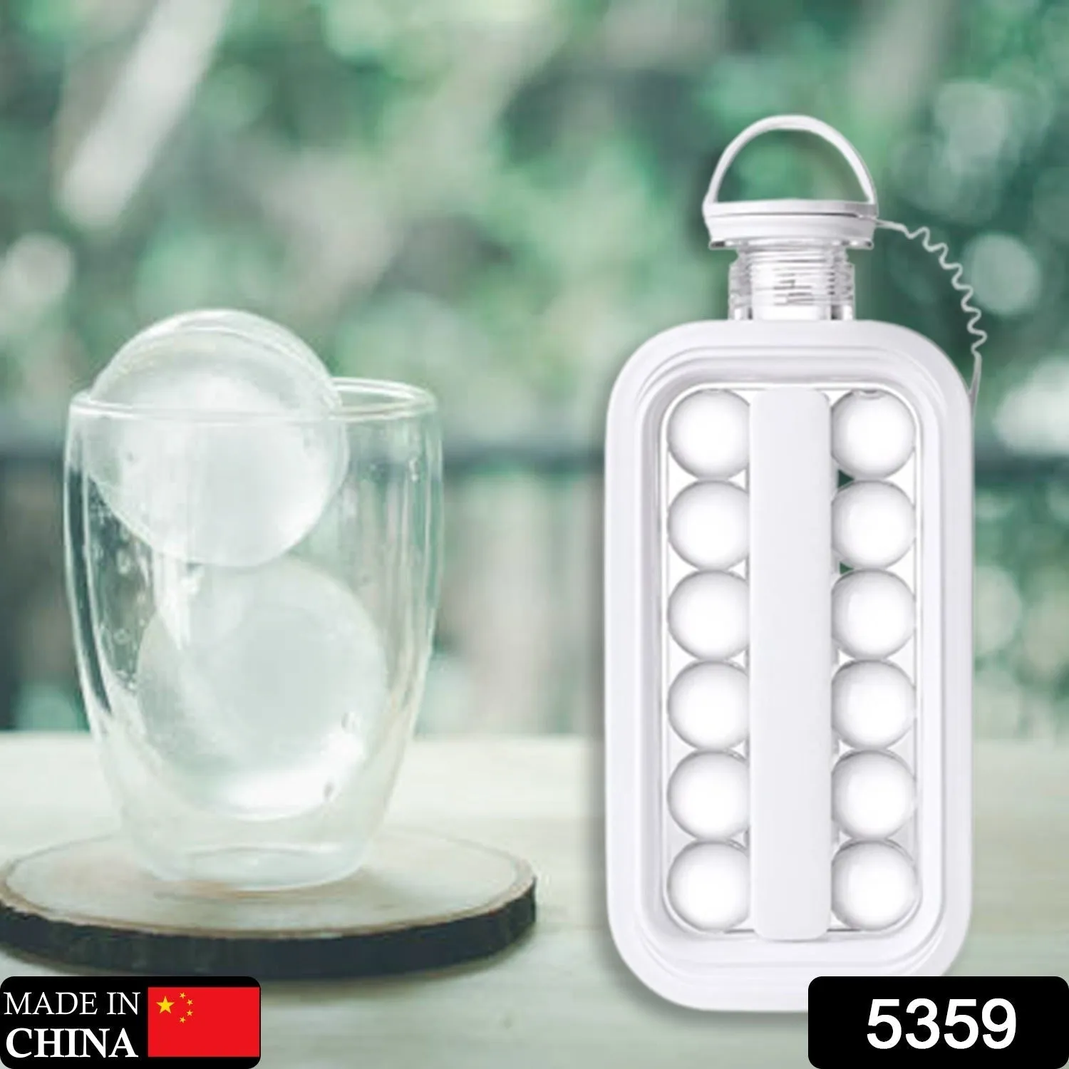 Ice Tray, Foldable Ice Cube Molds with Lid,2-in-1 Ice Box, Ice Cube Speeder, Ice Ball Maker, Ice Cube Making Bottle,14-Ice Balls, For outing camping hiking