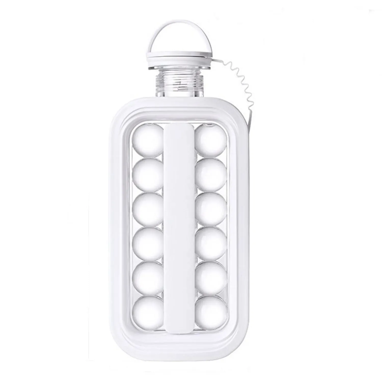 Ice Tray, Foldable Ice Cube Molds with Lid,2-in-1 Ice Box, Ice Cube Speeder, Ice Ball Maker, Ice Cube Making Bottle,14-Ice Balls, For outing camping hiking
