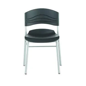 Iceberg ICE64517 CafeWorks Cafe Chair with Heavy Gauge Steel Frame, 21" Width x 32" Height x 19" Depth, Black (Pack of 2), Grey